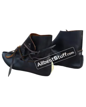 Medieval Leather Ankle Shoes Handmade shoes with buttons